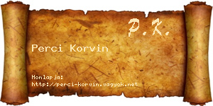 Perci Korvin névjegykártya